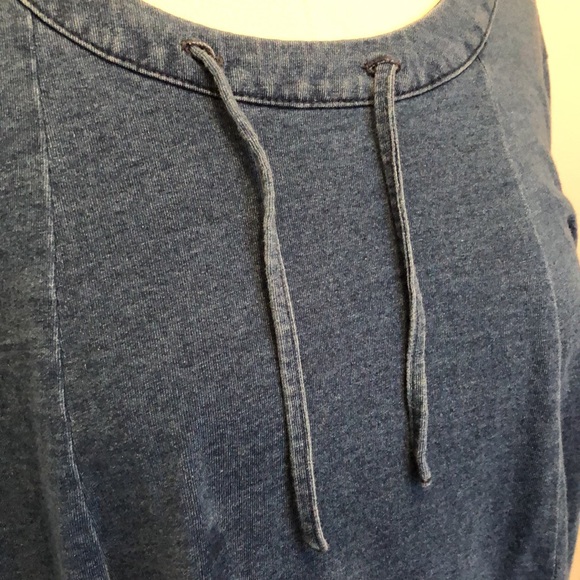 Pure Jill! Denim Blue Slightly Washed Lightweight Sweatshirt with Ties. - Picture 3 of 4